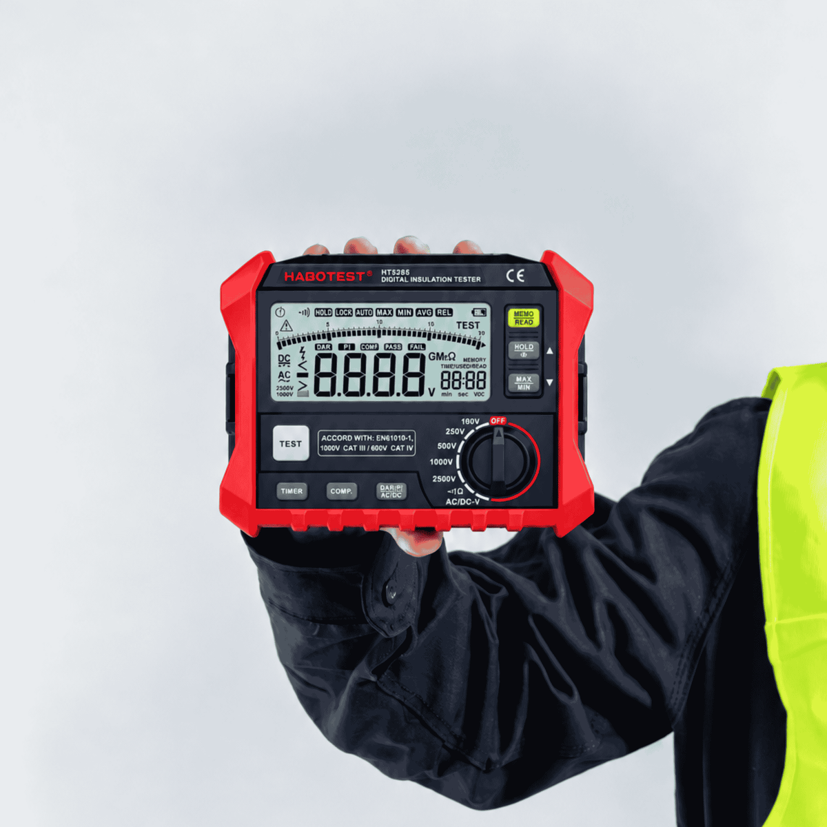 Habotest HT5205 - Megohmetro Medidor de Resistencia de Aislación