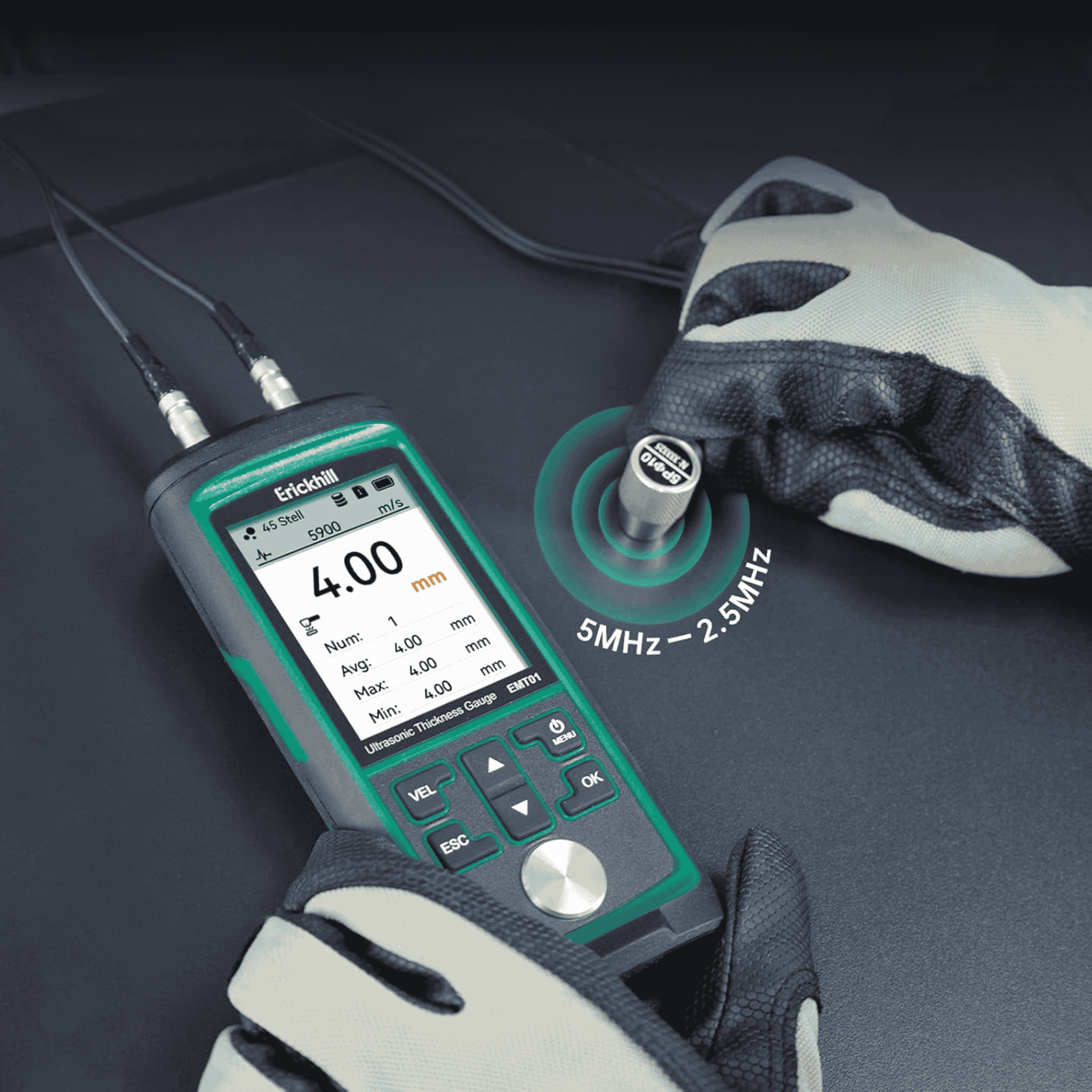 Medidor de Espesores Ultrasónico - ERICKHILL