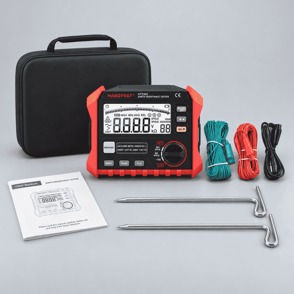 Habotest HT2302 - Telurimetro Medidor de Resistencia de Tierra