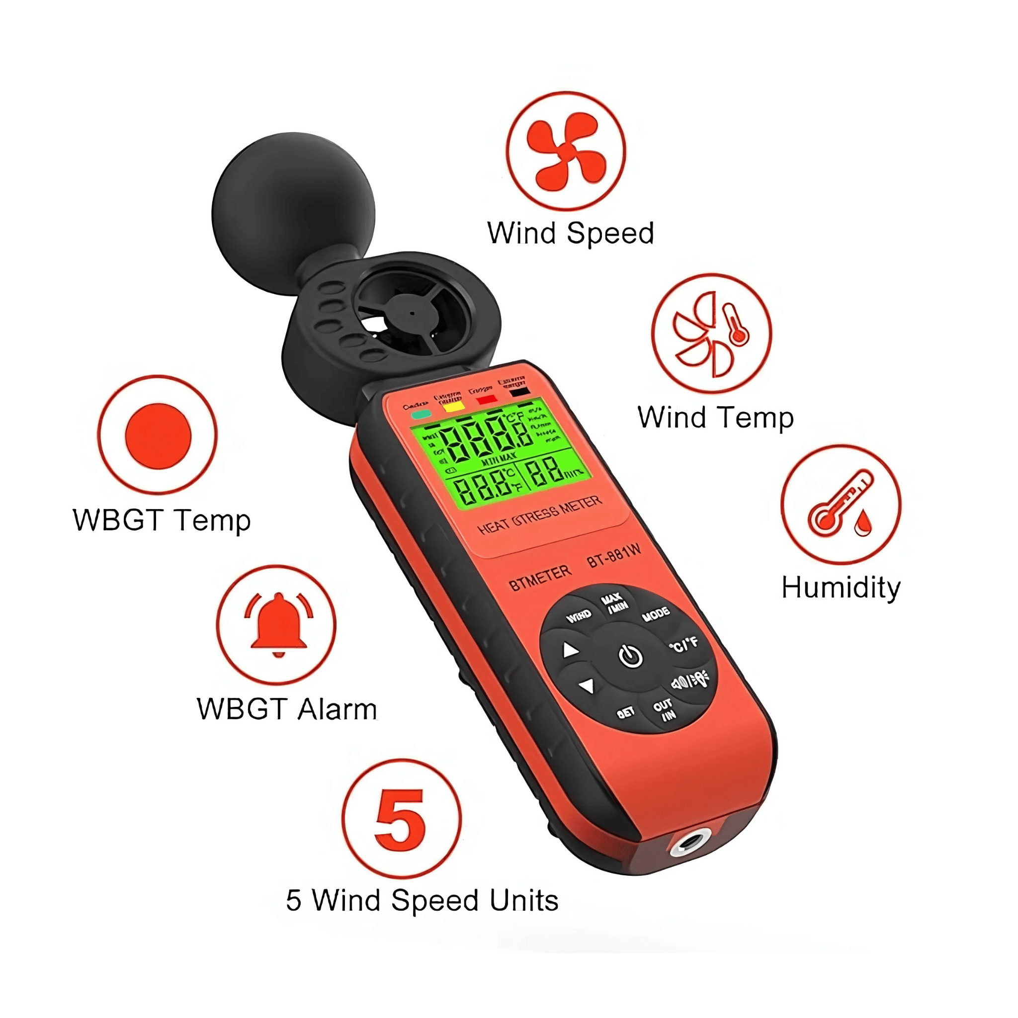 Anemometro con WGTH BTMETER BT881W