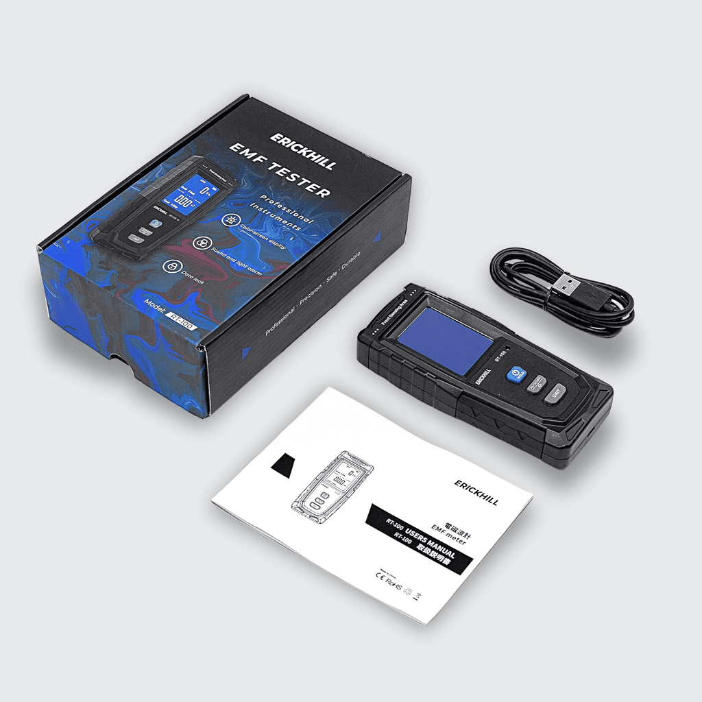 Medidor de Campos Electromagnéticos Erickhill RT-100